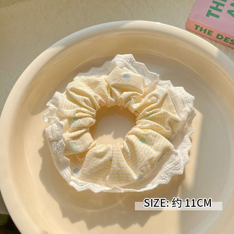 可爱红色小樱桃蕾丝大肠发圈女高级感百搭头饰扎头发大号春夏发绳|undefined