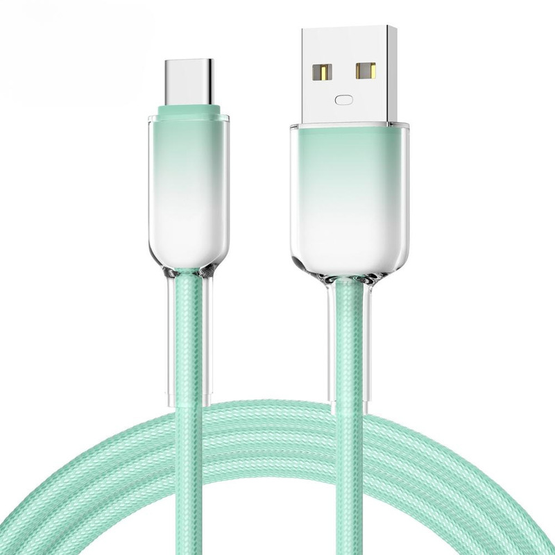 65w冰晶渐变编织快充数据线适用苹果华为typec数据线pd27w充电线|undefined