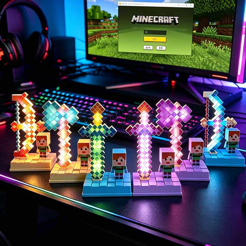Minecraft Diamond Ornament Sword Minecraft Game Peripheral Gift Weapon Model Lamp Led Lamp Eye Protection Lamp Minecraft Diamond Ornament Sword Minecraft Game Peripheral Gift Weapon Model Lamp Led Lamp Eye Protection Lamp