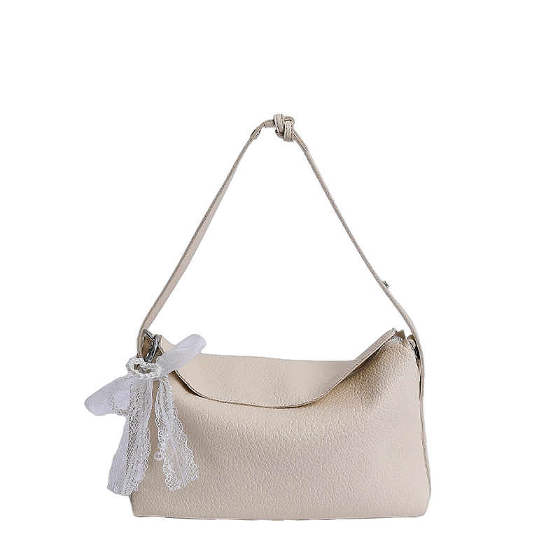 Bolsa de hombro portátil de gran capacidad para mujeres 2026 sensación cotidiana de lichi estampado bolso de almohada coreano bolso de brazo