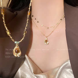 项链女款美拉德中古配饰2025新款轻奢小众高级感毛衣链