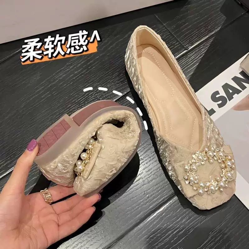 Женские балетки 2025, новые весенне-осенние мягкие универсальные туфли для работы с юбками, нежный стиль, туфли-бини для женщин