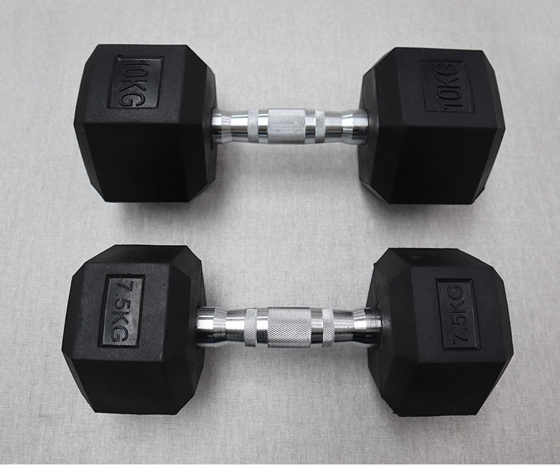Dambıl katı dökme demir kauçuk kaplı fitness dambıl ev kuvvet antrenmanı elektrokaplama küçük dambıl seti şekillendirme