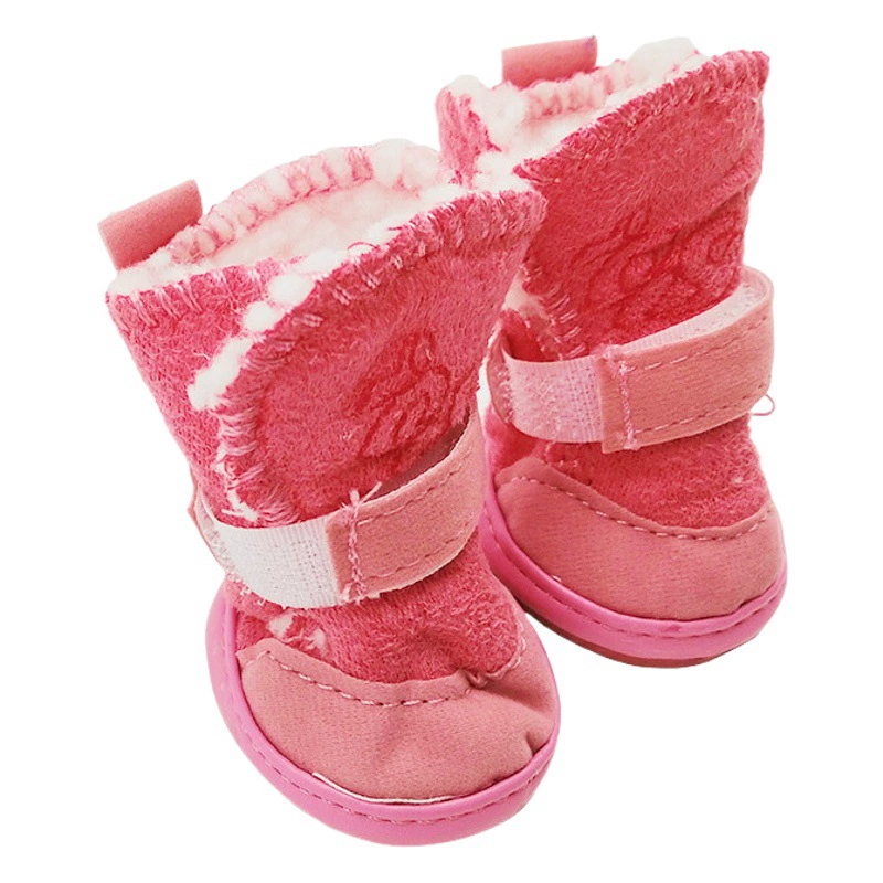 Обувь для домашних животных Зимние сапоги Обувь для кошек Обувь для собак Осень-зима Тедди Чихуахуа Ягненка Собака Хлопок Обувь Принадлежности