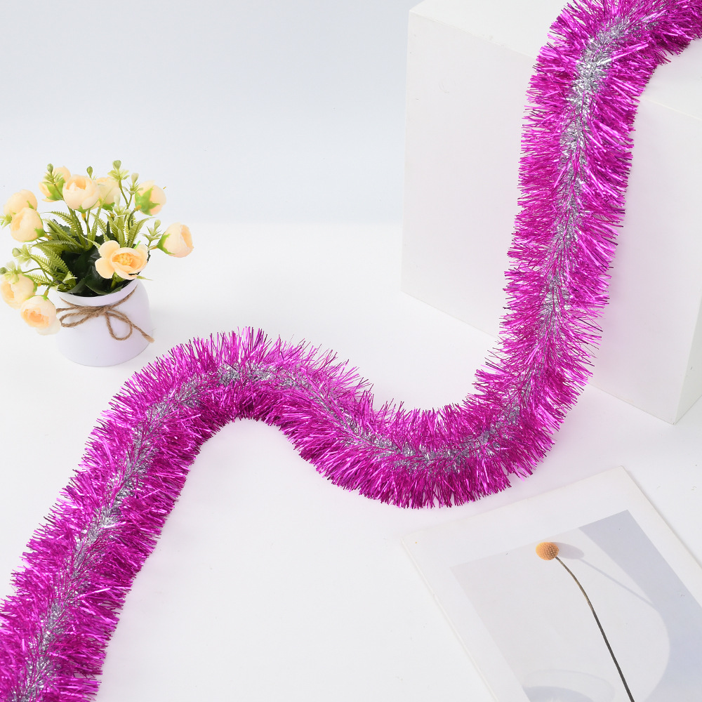 Navidad transfronteriza decoración de núcleo de plata borde de lana organizar el sitio de actividad tira de color dibujar flores de cifrado espesado 2 metros