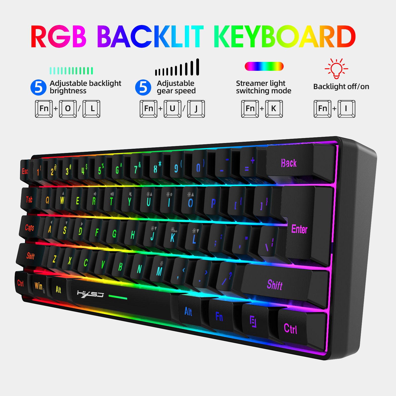 61键游戏薄膜键盘RGB灯光便携式有线键盘多种快捷键组合跨境现货详情20