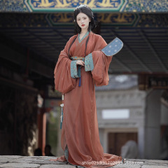 【仏音】漢服婦人服古風魏晋風戦国時代風袍大袖シャツ古装春夏超仙新作