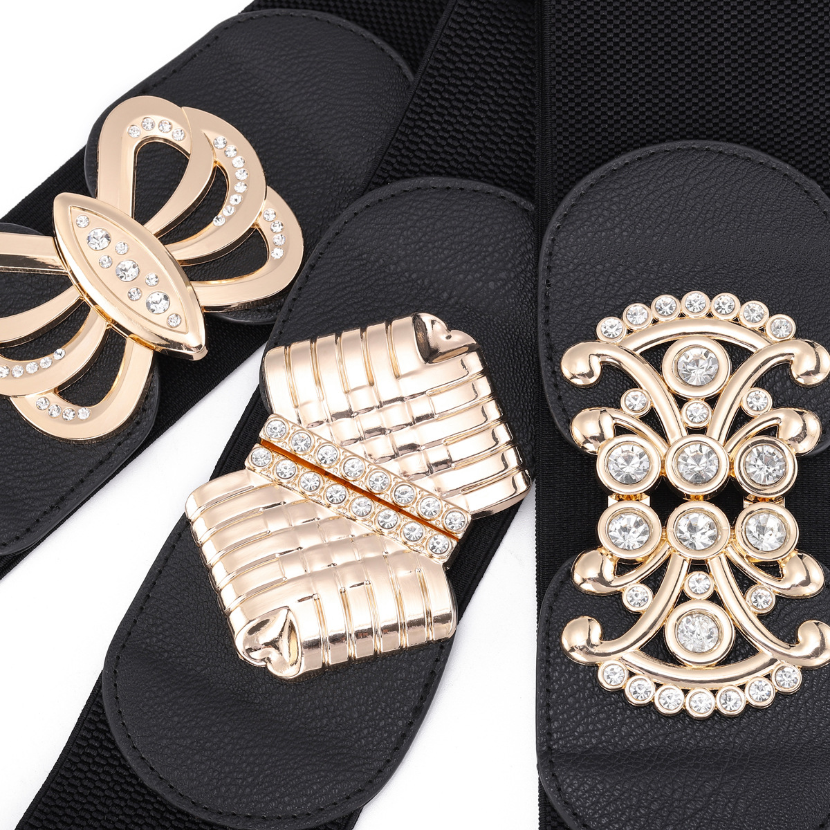 Cinturón ancho, falda decorativa para mujer, abrigo, cintura, hebilla de todo fósforo, sello de cintura elástico y elástico, siete estilos, tres tamaños disponibles