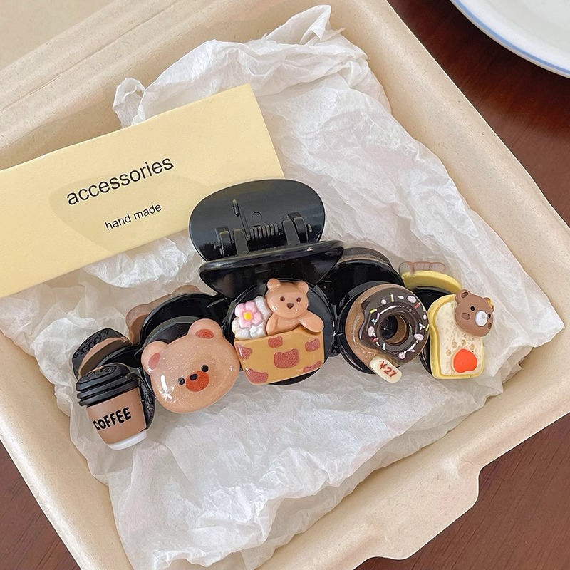 Hermosas galletas de dibujos animados agarre clip para mujeres 2025 nuevo creativo en línea gran clip de tiburón de cabeza detrás de clip de cabello