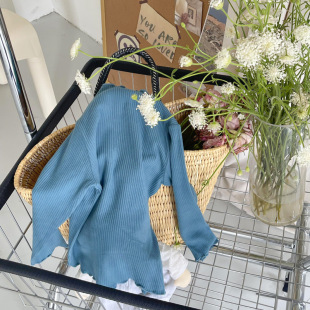 Korean Girl's Autumn Base Shirt New Style Children's Inner Stylize Lace Solid Color Base Shirt Long Sleeve T-Shirt Top