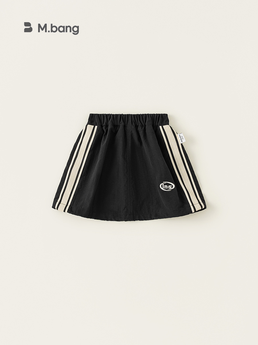 Yoobao ropa infantil de primavera niñas falda 2025 primavera nueva falda corta de rayas laterales de color universal A