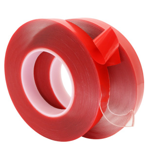 Wholesale Red Film Transparent Double-Sided Tape Strong Adhesive Strong High Temperature Resistant Car Hook Traceless Waterproof Double-Sided Tape
