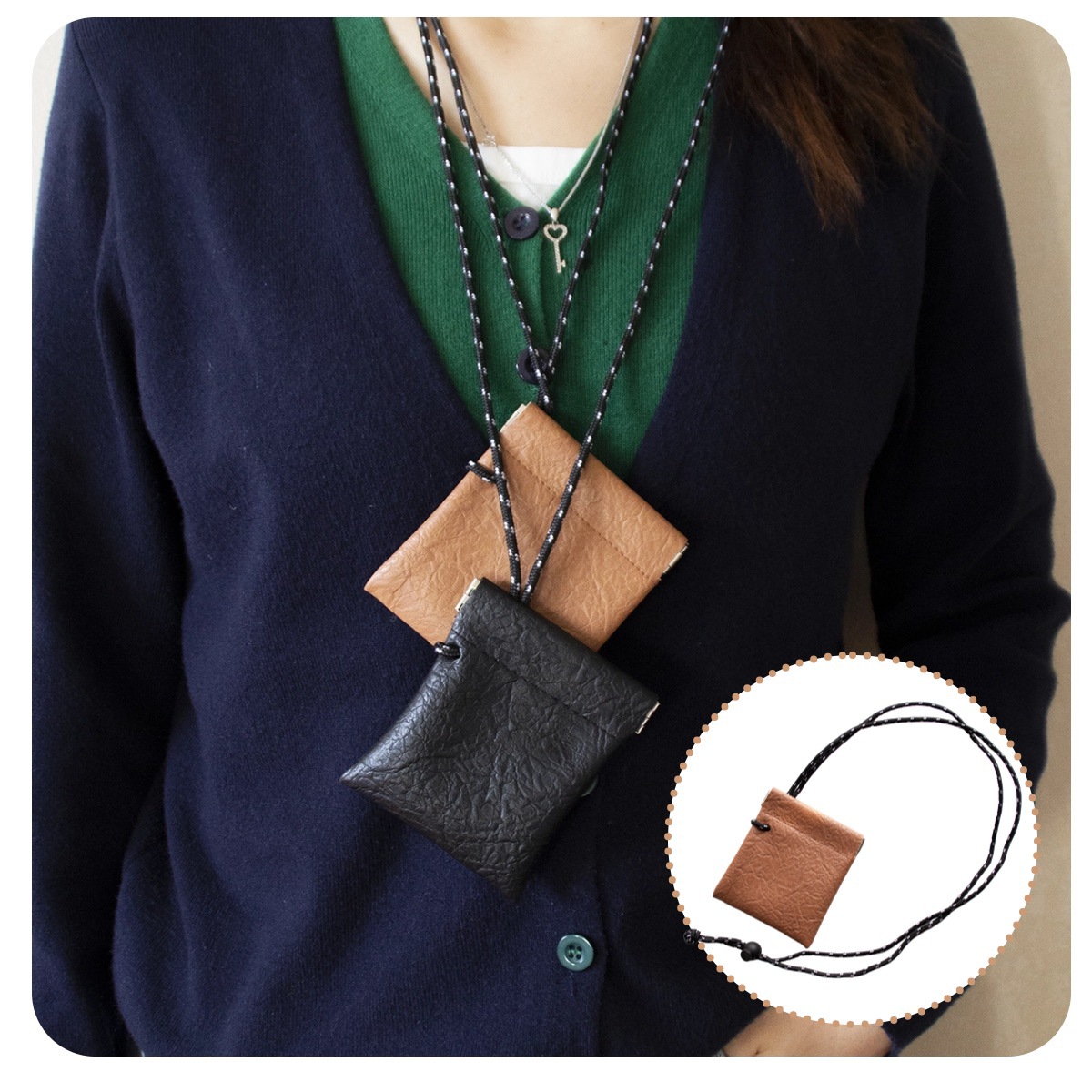 男女挂脖耳机钥匙包硬币小收纳钱包皮革卡包新奇迷你零钱包跨境