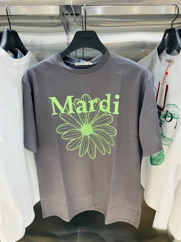 韓国マルディトレンディな半袖フラワープリントゴールドハイシルバー夏ラウンドネック純綿ルーズTシャツトップトレンディ|undefined