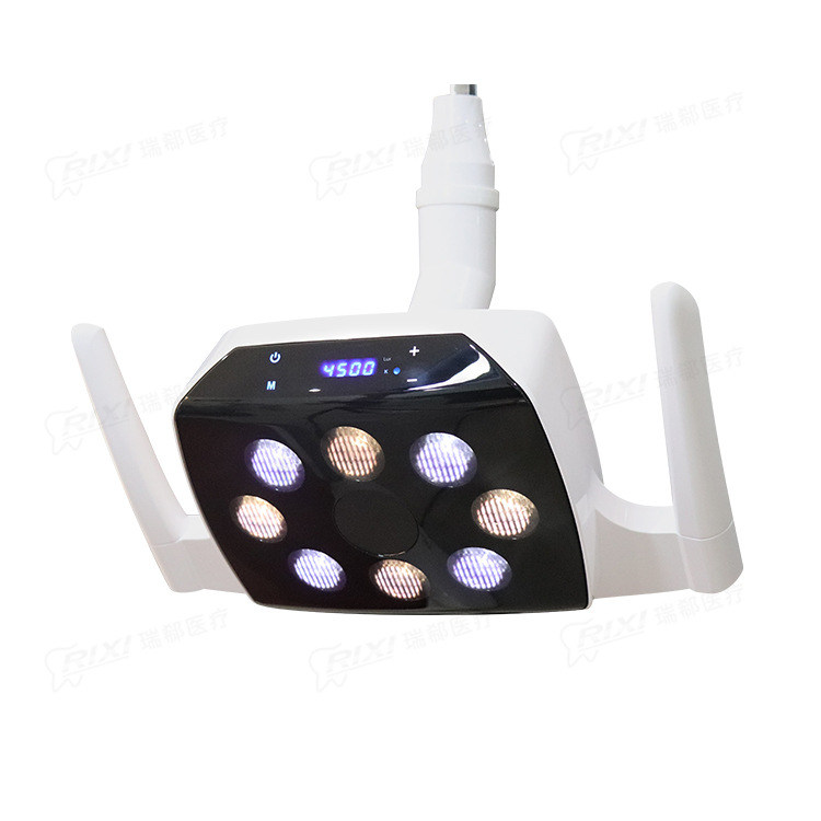 silla dental lámpara dental 8 perlas lámpara LED 3 colores pantalla táctil con visualización digital lámpara de luz fría silla dental iluminación oral
