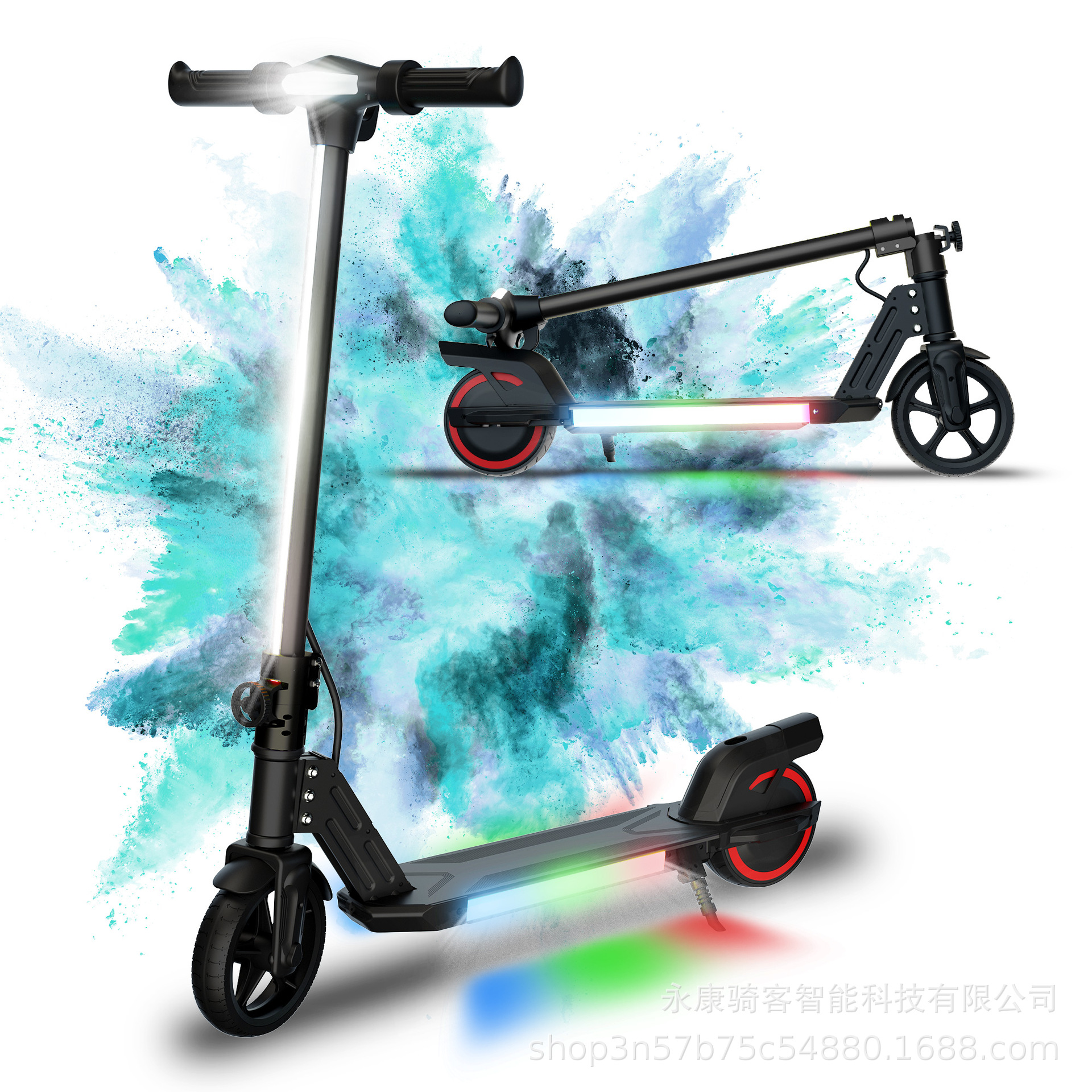 Scooter eléctrico para niños plegable de aluminio portátil de dos ruedas scooter de fábrica directa