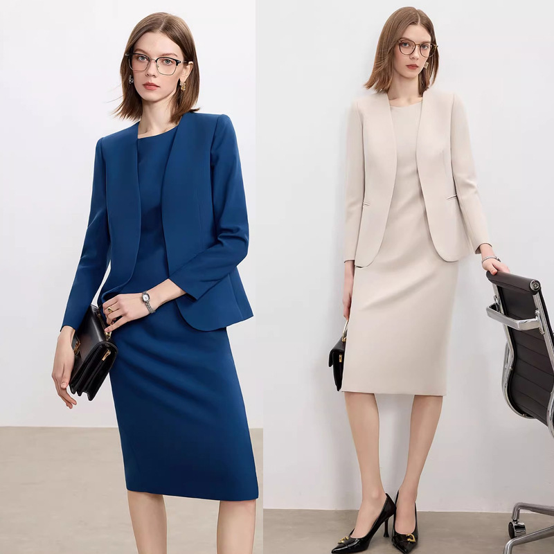 High-End Business Suit Female President Suit Two-Piece Set Autum 2025 New Inner Dress Work Clothes