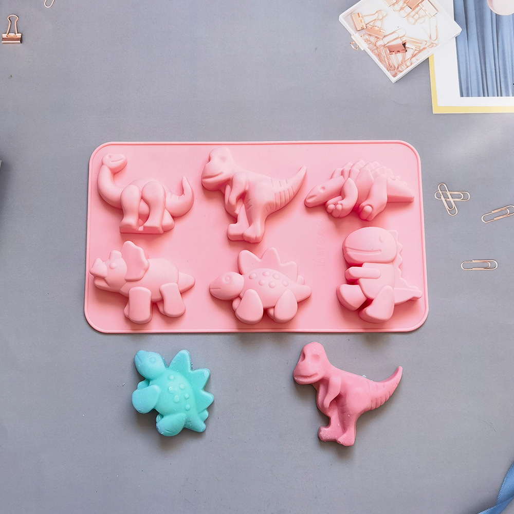 6 dinosaurios 341 molde de pastel de silicona molde de pastel de gelatina torta molde de pan herramientas de horneado