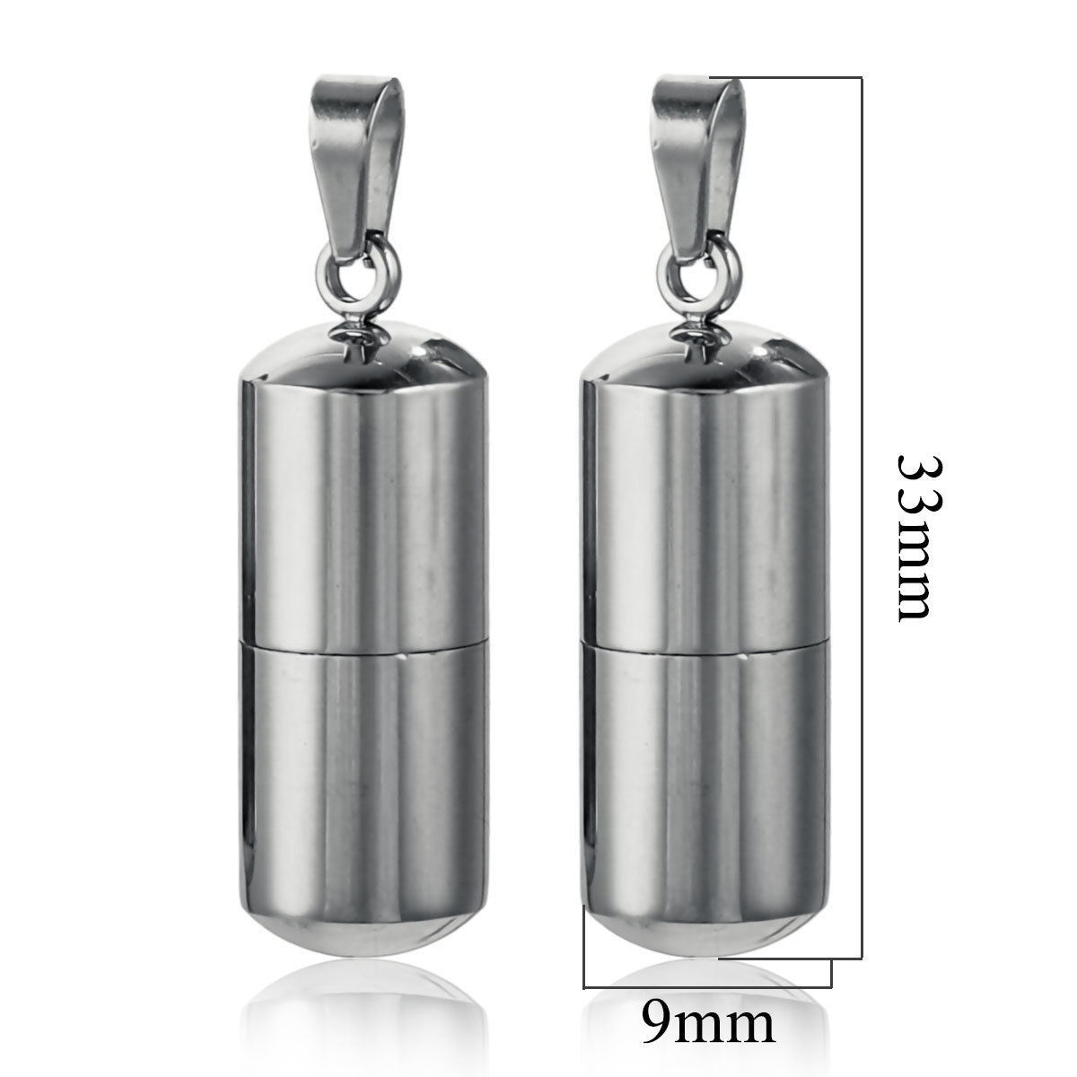 Europa y los Estados Unidos torcen las píldoras de acero de titanio perfumes colgante cápsula de acero inoxidable artículos de carta de amor llaveras de cenizas joyerías DIY