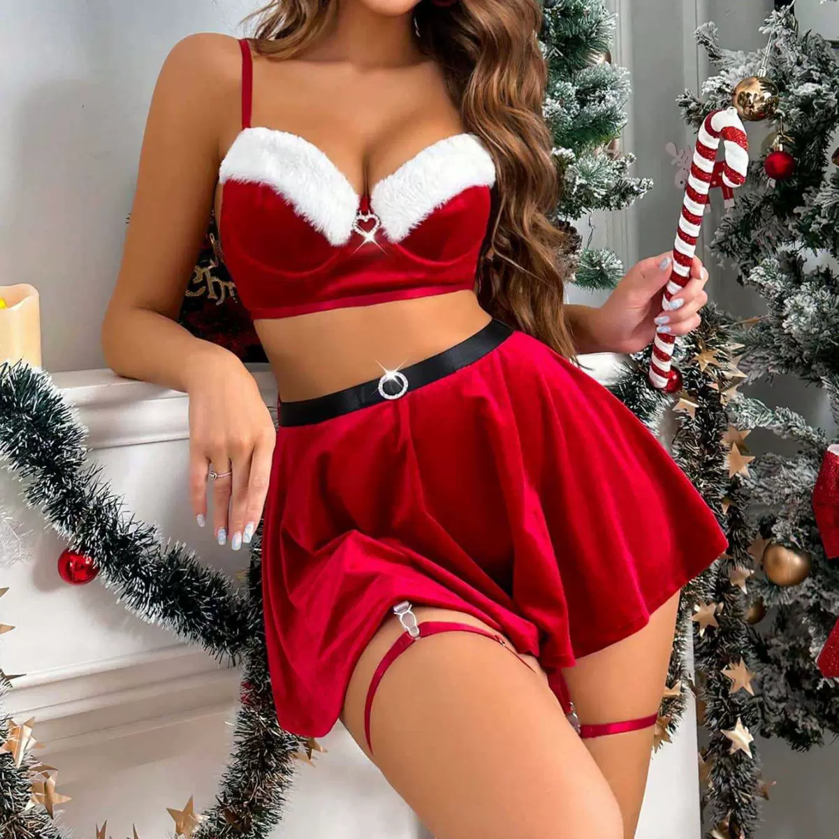 Christmas fun set新款圣诞节情趣内衣欧美性感制服情趣内衣套装