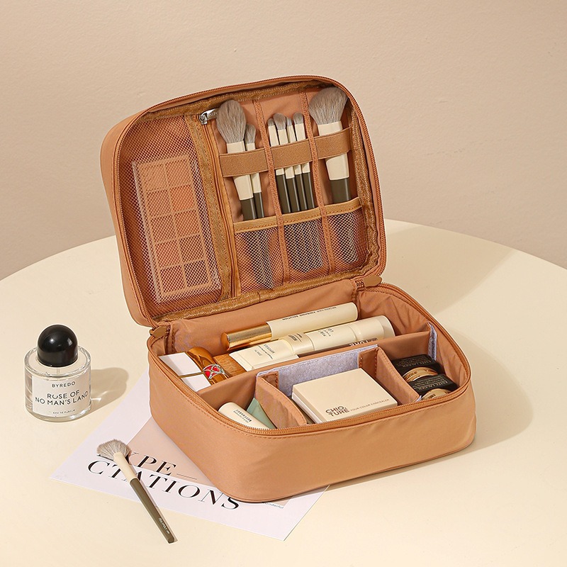 Caramel Brown [Single Layer Solid Color Cosmetic Bag]