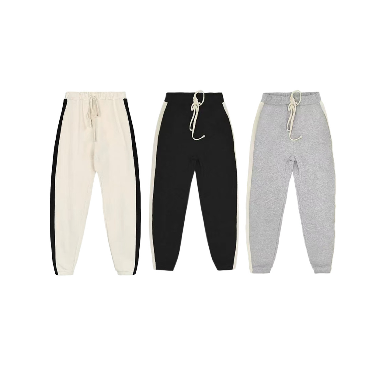 Pantalones deportivos unisex estilo americano para jóvenes, otoño-invierno 2024, con bloques de color, estilo casual, para hombre.