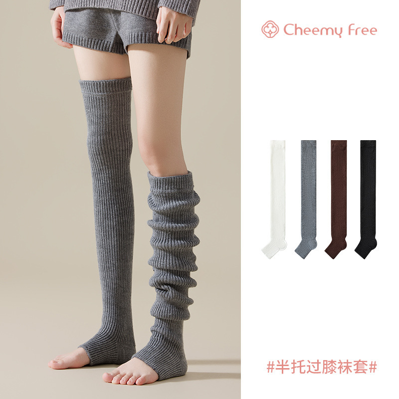 Cheemy Free Autumn and Winter Korean Style Warm Layered Socks for Women Trendy Over-The-Knee Jk Internet Celebrity Mid-Length Socks