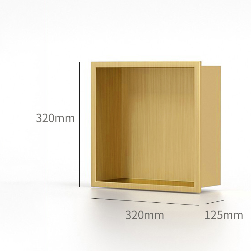 Acero inoxidable nicho incrustado ducha doble partición baño metal nicho Internet celebridad acabado baño estante