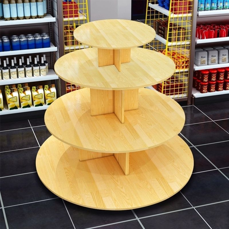 创意中岛展示台展示柜超市零食母婴店超市货架圆形礼品堆头展示架|undefined