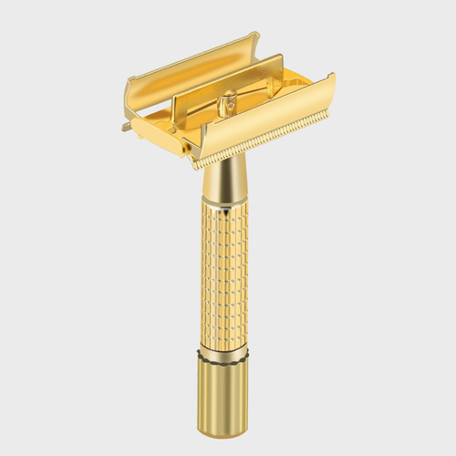 Geely Jinmin manual razor old-fashioned razor blade holder double-sided blade 997 rotating opening and closing blade holder gold