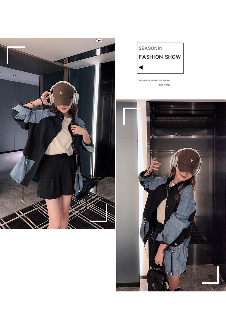 Real Shot of 2024 Veste en jean décontractée pour femme au printemps, petite taille, sensation haut de gamme, super beau haut de rue explosif_voghion.com