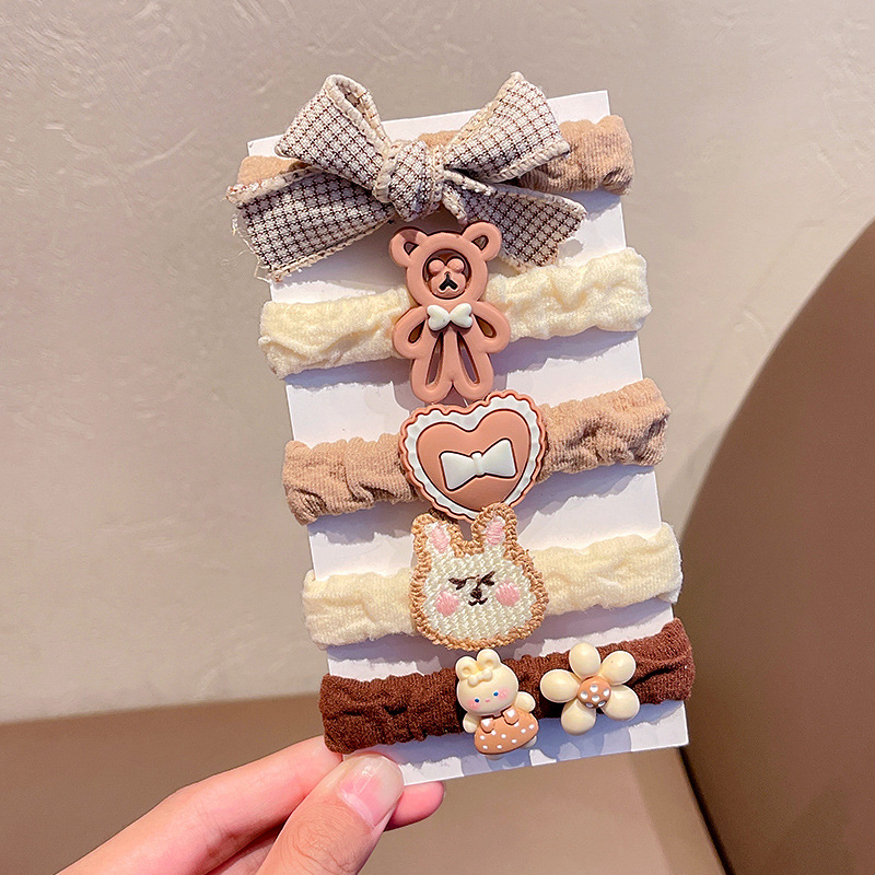 SKU-17-_格子蝴蝶结5件套