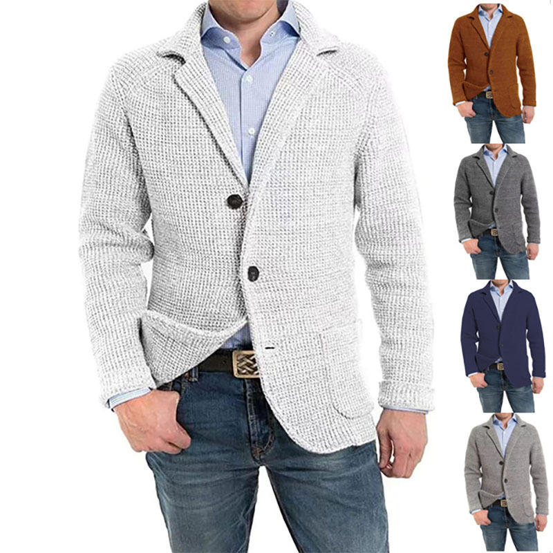 Men's Casual Knitted Cardigan Sweater Stand Collar Long Sleeve European and American Fashion Men's Autumn and Winter Men's Warm Cardigan Jacket Men's Casual Knitted Cardigan Sweater Stand Collar Long Sleeve European and American Fashion Men's Autumn and Winter Men's Warm Cardigan Jacket