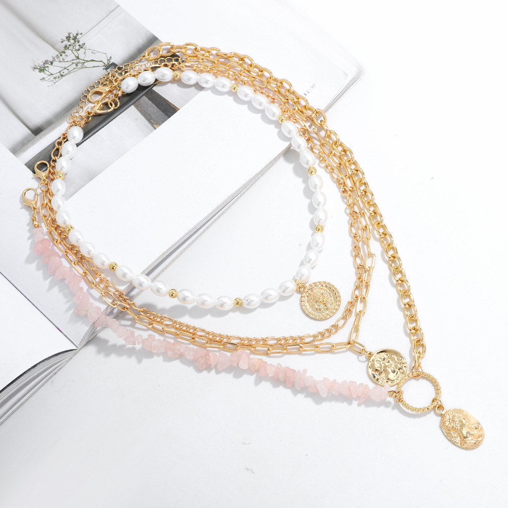 Multilayer Fashion Creative Ethnic Style Pearl Stone Necklace display picture 8