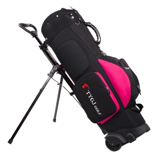 TTYGJ golf bag men's and women's portable bracket pull rod pulley double shoulder tugboat bag standard bag