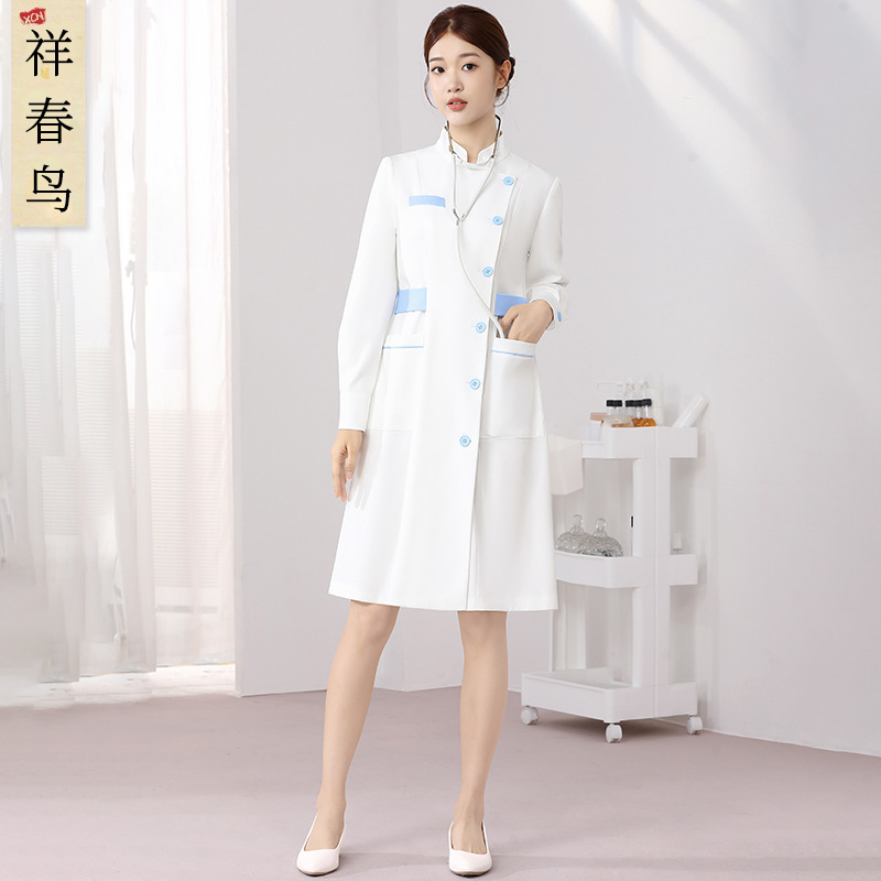 Xiangchunniao Medical Beauty Long Sleeve Nurse Uniform Dress Women's Autumn Beauty Salon Dental Oral Front Desk Reception Work Clothes