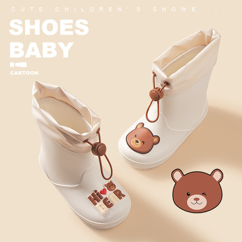 Children's Rain Boots Kindergarten Baby New Girl Child Non-slip Waterproof Rain Boots Slip-on Boy Water Shoes Cartoon Tall