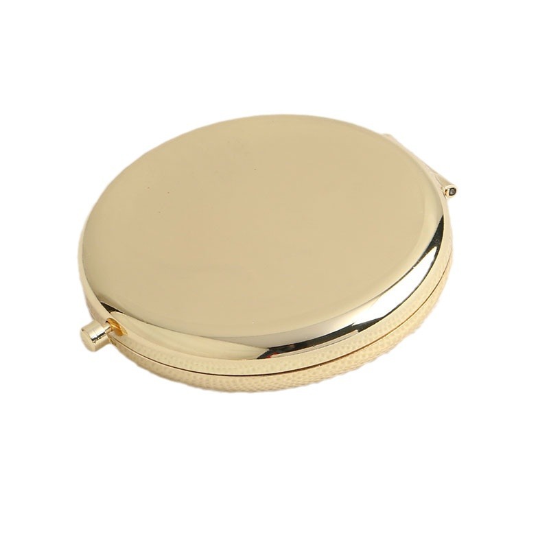 El espejo pequeño de doble luz plegable de metal de alta gama se puede grabar con el logotipo y el espejo de maquillaje portátil de mano al por mayor