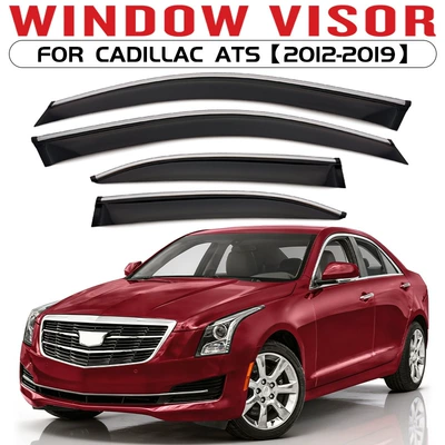 Suitable for Cadillac Ats Window Visor (Rain shield) - standard-packing-without-logo-cadillac-ats-mk1-2012-2019-with-bright-strips-rain-shield