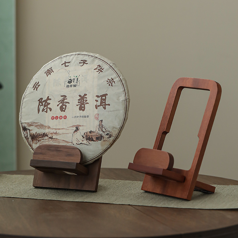 Walnut Pu'er soporte de té de palo de rosa soporte de base de pastel de té soporte de madera maciza titular de soporte de exhibición al por mayor artesanía de madera