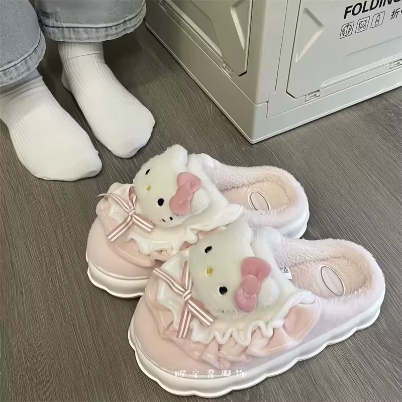 Зимние теплые тапочки для дома, симпатичная демисезонная обувь