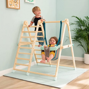 Household Wooden Children's Small Indoor Climbing Ladder Swing Wooden Combination Children's Fitness Training
