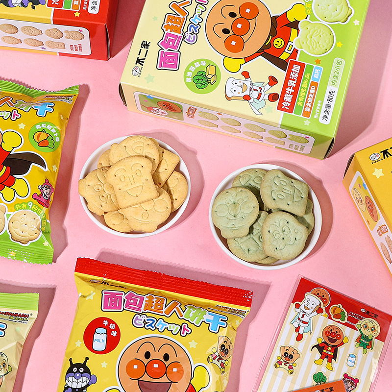 不二家 アンパンマン クッキー 漫画 かわいいパッケージ 子供の休日の記念品 カジュアルなスナック|undefined