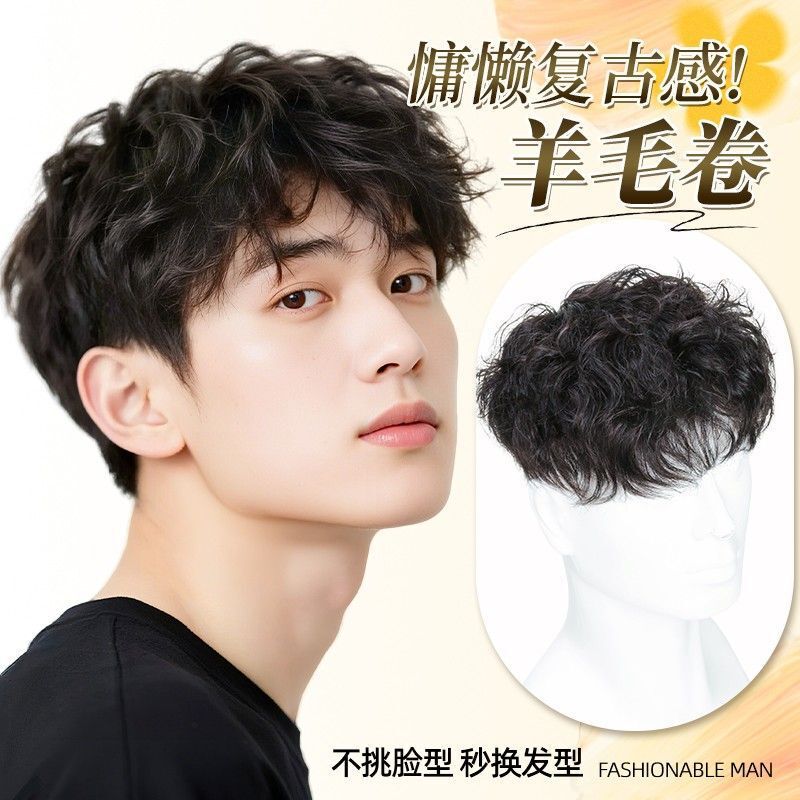 Wool Curl Wig for Men, Hairpiece for the Top of the Head, Increases Hair Volume, Fluffy Real Hair, 2025 New Hot-Selling Men's Hairpiece Wool Curl Wig for Men, Hairpiece for the Top of the Head, Increases Hair Volume, Fluffy Real Hair, 2025 New Hot-Selling Men's Hairpiece