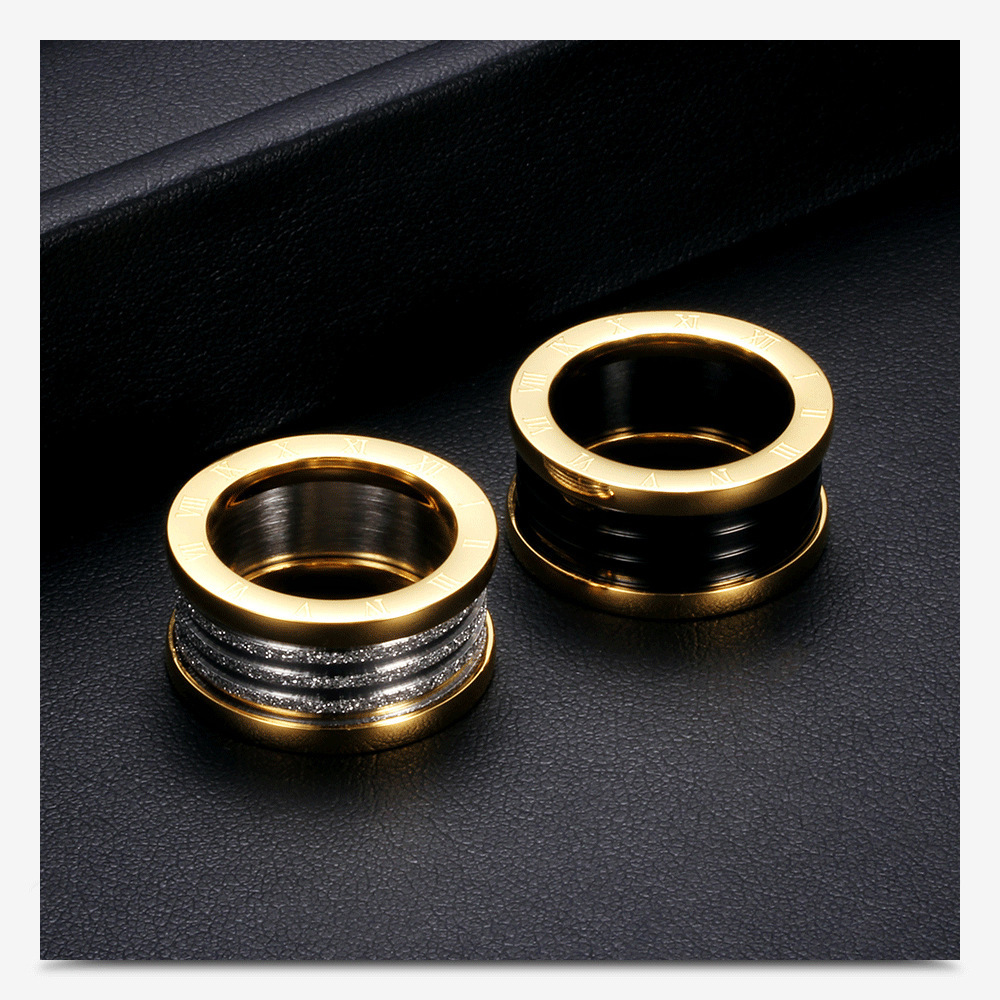 Unisex Gender Simple Style Geometric Titanium Steel Plating Unisex Rings