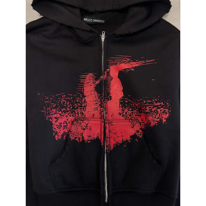 Felpa con cappuccio e zip Dark Street – Felpa oversize unisex con stampa 3D (nera, pesante, dalla S alla 5XL)_voghion.com