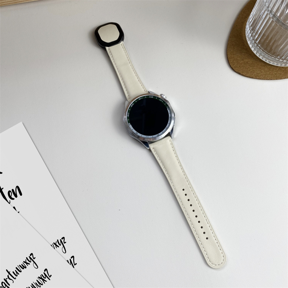 Sobib Samsungi ja Huawei moodsa stiiliga kellarihmadele, 20 mm ja 22 mm, Nautiluse magnetilise kokkupandava pandlaga nahast kellarihmadele._voghion.com