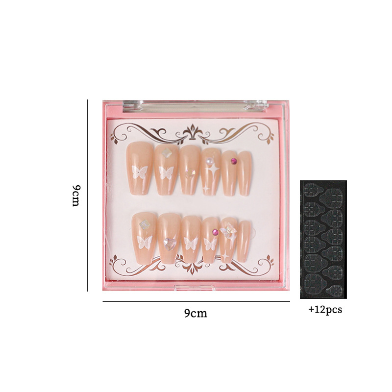 Manicure con taladro de uñas hechas a mano en caja de uñas acabadas piezas de uñas falsas piezas de uñas con parches de gelatina con accesorios