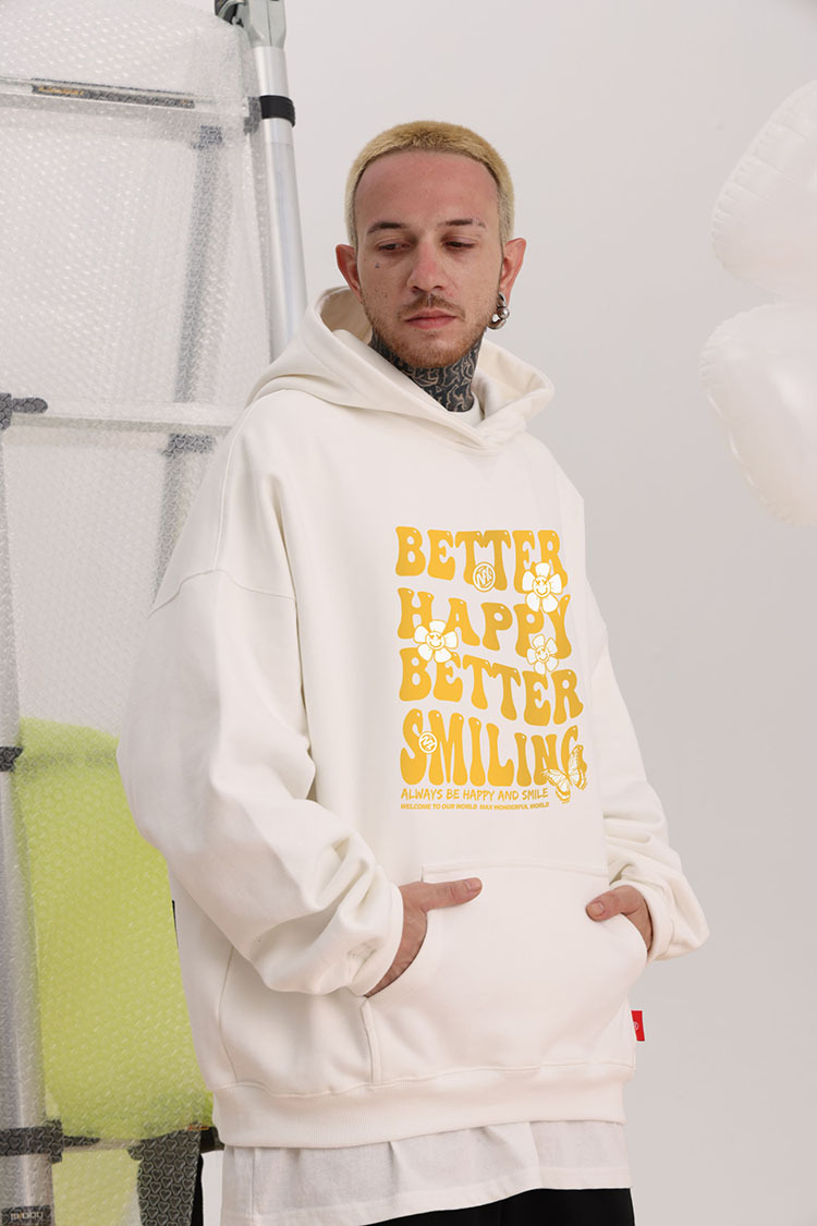 Herren Kapuzenpullover Schwer Mit Daisy Motiv Und Samtfutter_voghion.com