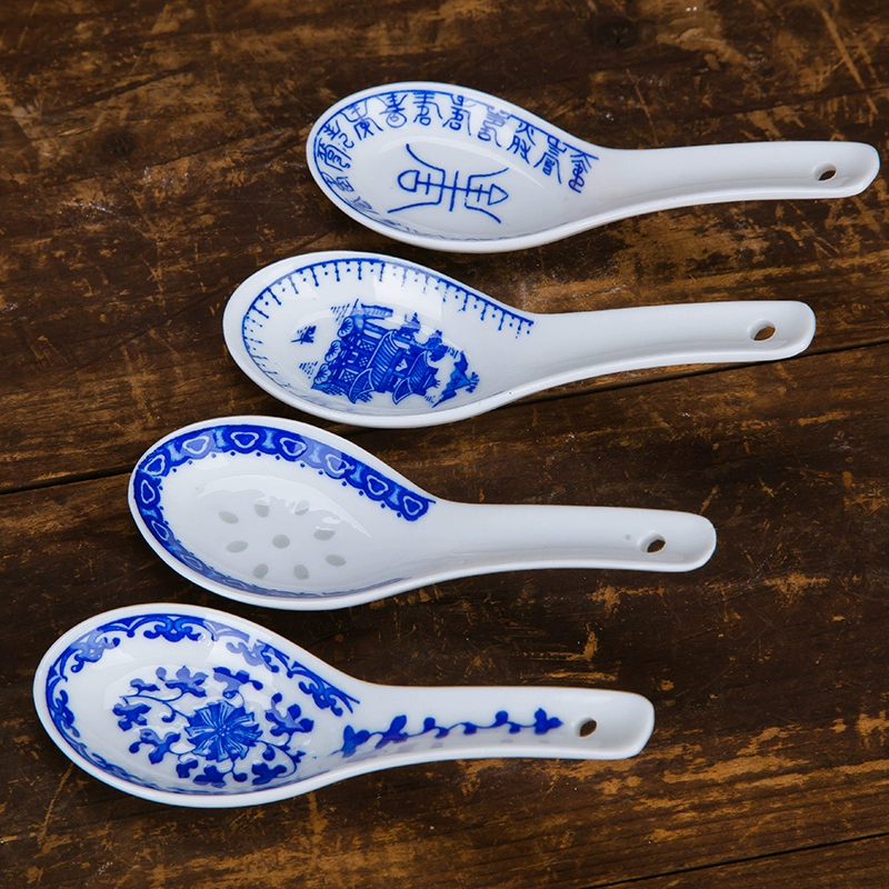 6 маленьких ложек, ложка, ложка, ложка, ложка, винтажная домашняя изысканная сине-белая фарфоровая посуда может быть настроен с логотипом